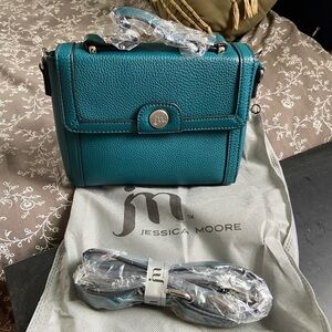 NWOT Jessica Moore emerald teal crossbody satchel bag